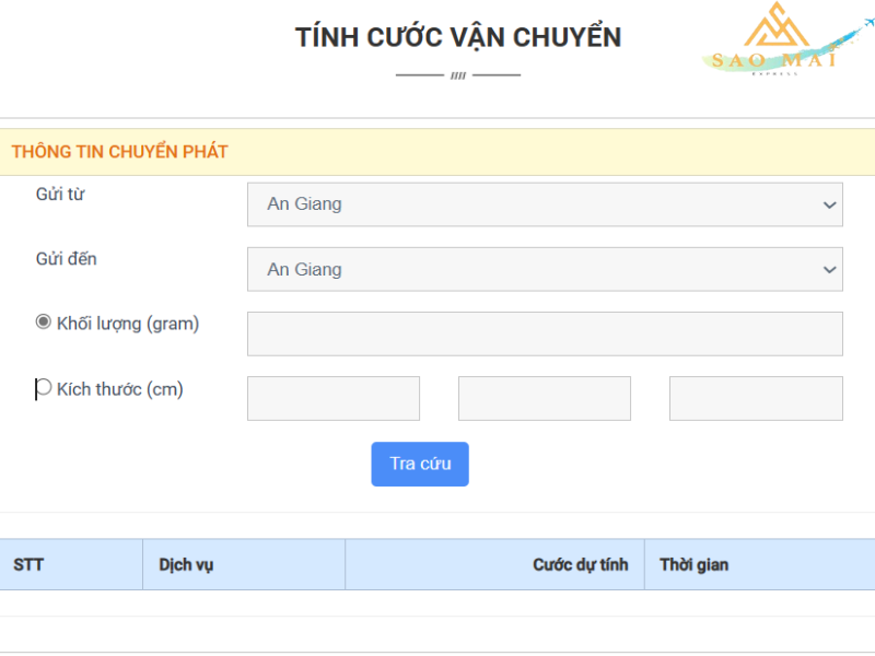 Gửi hàng qua bưu điện